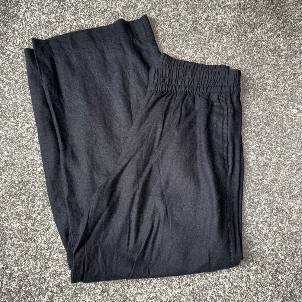 Old Navy Black Wide Leg Linen Pants